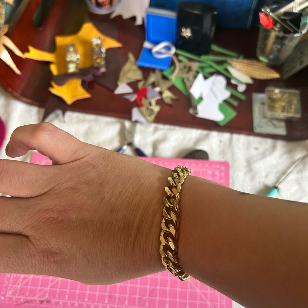 Chunky Gold Curb Chain Bracelet